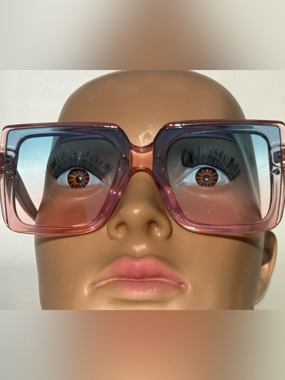 Oversized Pink Square Glasses Clear Lens | Transparent Frame Fashion Eyewear